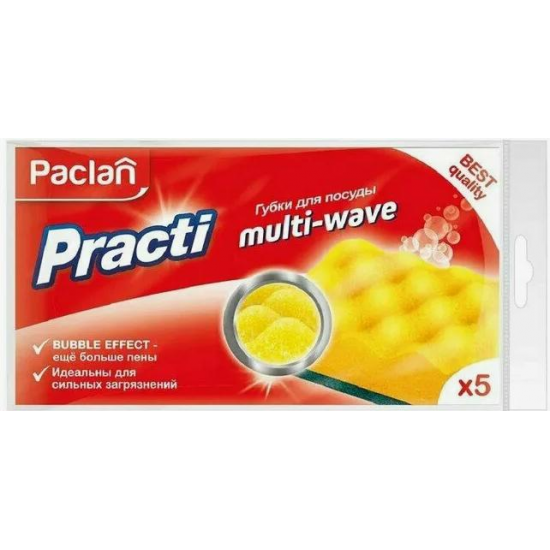 Paclan Practi губки для посуды Multi-Wave, 5 шт