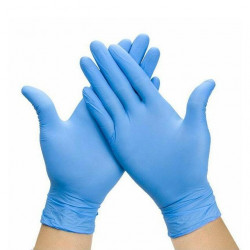 Нитриловые перчатки неопудренные текстурированные нестерильные Mediok размер М голубой 50 пар