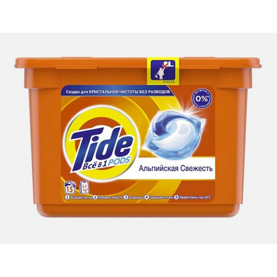 Капсулы для стирки Tide Альпийская свежесть 15*22,8г